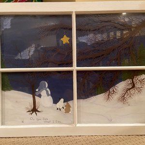 Hand Painted Vintage Window